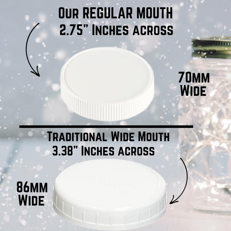 JARMING COLLECTIONS Glass Regular Mouth 24 oz Mason Jars with BPA Free Plastic Storage Lids - Made in USA - 24oz Mason Jars Regular Mouth 24 oz with Lids - Set of 2 - Image 3